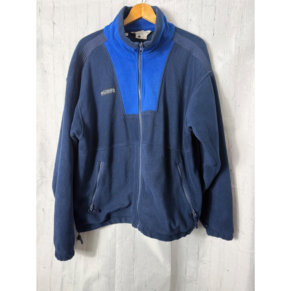 Columbia Jacket Mens Sz L Blue Full Zip Vertex Fleece Outdoors Hiking Gorpcore